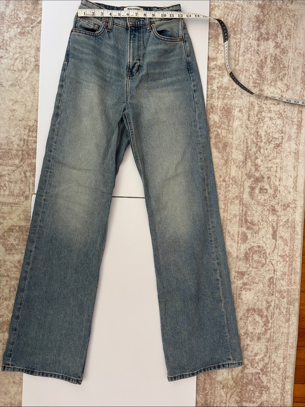 Reformation Light Blue Wide Leg Jeans